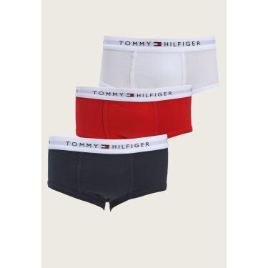 Imagem de Kit 3pçs Cueca Tommy Hilfiger Slip Logo Azul-Marinho Tommy Hilfiger THU09TF001 masculino