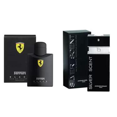 Imagem de Kit Perfume F&rrari Black 125ml + Perfume Silver Scent Masculino 100ml Jacques Bogart