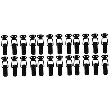 Imagem de 3 Conjuntos 8 Unidades Fecho de fivela hardware de trava fivela para armário preto fechador de porta Fechos de portas ferrolho para baús bloqueio de ferrolho engrossar