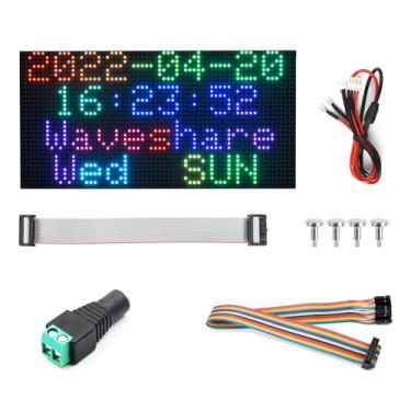 Imagem de Waveshare RGB Full-Color LED Matrix Panel 4mm Pitch 64×32 Pixels 2048 Individual RGB LEDs Adjustable Brightness Compatible with Raspberry Pi