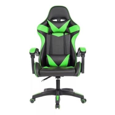 Imagem de Cadeira Gamer Reclinável Conforto Ergonômica Apoio de Braço e Lombar Cor:Verde