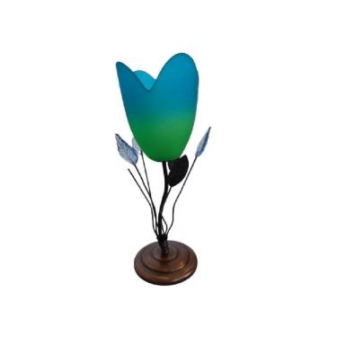 Imagem de Porta Vela Castiçal Flor Em Vidro Decorativo Candelabro Casa