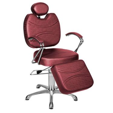 Imagem de Cadeira Poltrona de Cabeleireiro Recl Topázio C/Ap Bordô