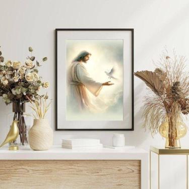 Imagem de Quadro Decorativo Jesus E O Espírito Santo - 60X48Cm