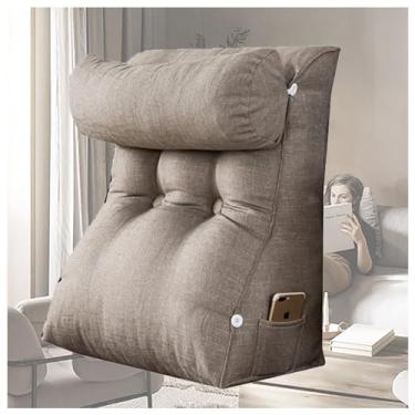 Imagem de Almofada de cunha, almofada de sentar almofada de pescoço removível/capa lavável, almofada de cama para adultos para trabalhar no laptop, cinza