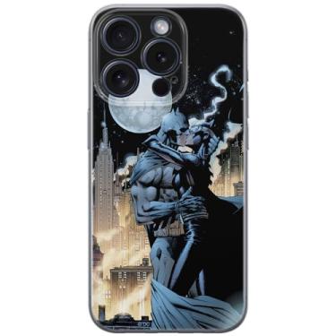 Imagem de ERT GROUP Capa de celular para iPhone 15 PRO original e oficialmente licenciada DC padrão Batman 005 perfeitamente adaptada à forma do celular, capa feita de TPU