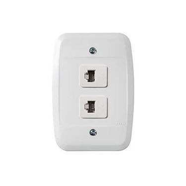 Imagem de Tomada Embutir Telefone c/ Conector RJ11 Branco 40147 - Pezzi