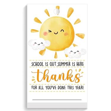 Imagem de Etiquetas de presente de agradecimento ao professor de verão Sunshine Writing Thank You Tag, Summer is Here Thanks for All You've Done Year Tag, etiquetas de presente de fim de ano escolar, etiquetas