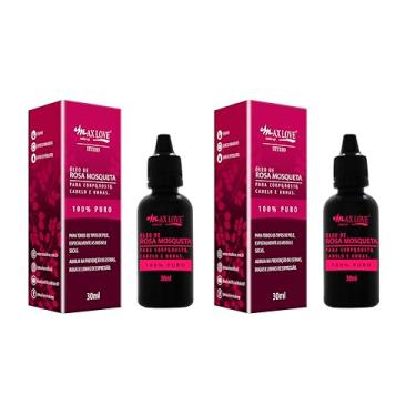 Imagem de Óleo de Rosa Mosqueta - Kit 2 Unidades 30ml - 100% Puro Max Love - Hidratação Profunda e Suavidade - Óleo Facial e Corporal