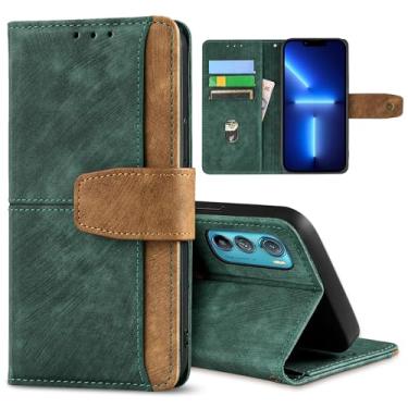 Imagem de GANGANPRO Coldre de celular de negócios de couro para Motorola Moto G24 4G/Moto G04 4G, capa flip antiderrapante resistente a arranhões com suporte para cartão, capa carteira com suporte de 16,56