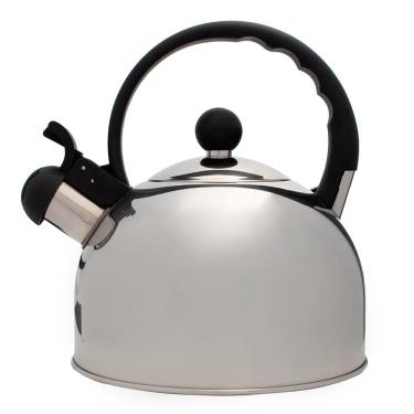 Imagem de Chaleira Inox Cromado Com Apito 2 Litros Mimo Style Bule De Chá E Café Para Ferver Água	