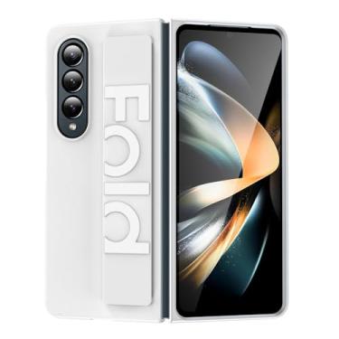 Imagem de Para Samsung Z Fold 4 5 Capa elástica alça de pulso líquido PC tapete fino capa de telefone à prova de choque para Samsung Galaxy Z Fold 5 3 4 ZFold5, branco, para Z Fold 5
