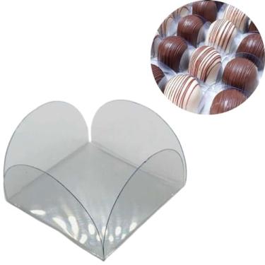 Imagem de Genérico 100 Forminhas 4 Pétalas de Acetato Transparente para Doces Finos e Brigadeiros - Festas, Aniversários e Casamentos