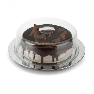 Imagem de Boleira Prato Para Bolo Inox Com Cúpula Acrílico 33cm Pudim