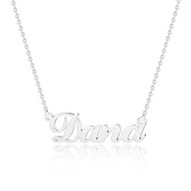 Imagem de Hidepoo Colar com nome personalizado – Colar com pingente de nome personalizado de aço inoxidável, corrente delicada com nome de letra, joias personalizadas, presentes para mulheres e meninas, Metal