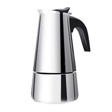 Imagem de Cafeteira de Fogão, Panela Moka, Máquina de Fogão, Extração de Pressão, Alça Anti-escaldadura, Filtro de Metal, 200ml 300ml 450ml, Plástico de Aço Inoxidável (200ml)