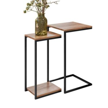 Imagem de Conjunto Mesa Lateral e Apoio Aurora Demolição Preto