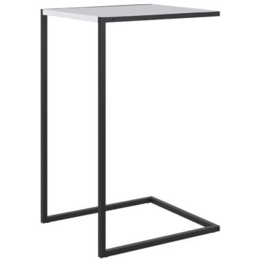 Imagem de Mesa Lateral Retangular Artesano 64 Cm (altura) Em Mdp Branco Estrutura Metálica Em Aço Preta