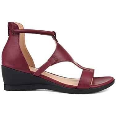 Imagem de Brinley Co. Sand lia anabela feminina em gaiola, Vinho, 5.5