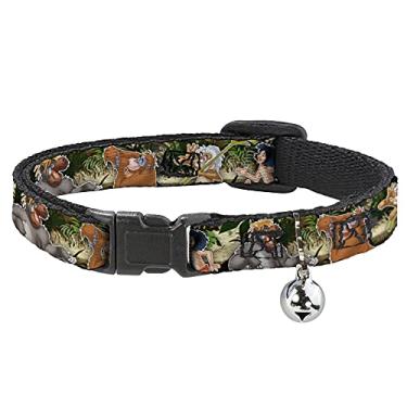 Imagem de Buckle-Down Coleira de gato Breakaway - The Jungle Book I Wanna Be Like You com 4 personagens - 1,27 cm de largura - Serve para pescoço de 20,32 a 30,48 cm - Médio