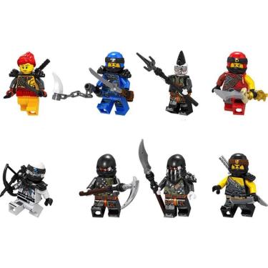 Imagem de Kit 8 Bonecos Blocos De Montar Zane Kai Jet Jack Ninjago