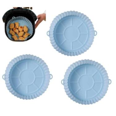 Imagem de Kit 3 Forro Forma Silicone Para Fritadeira Airfryer Bandeja - Pc Store