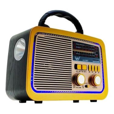 Imagem de Radio Retro Portátil Vintage Am Fm Usb Pendrive Com Lanterna - KNIMP