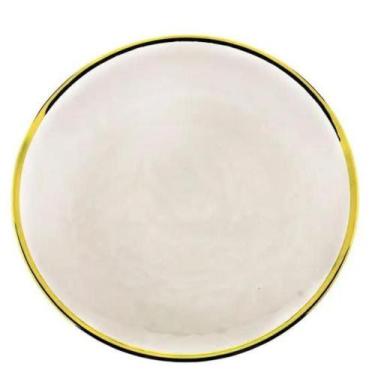 Imagem de Prato Raso Agate Cristal de Chumbo Borda Dourada 26cm 6un Wolff