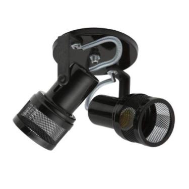 Imagem de Spot B2 Simples Telinha Para 2x E27 Led Bulbo Preto - Bivolt - Enerlux