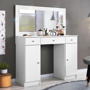 Imagem de Penteadeira com LED Bailey Branco - Mais de Casa