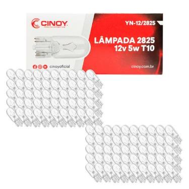 Imagem de 100 Unidades Lampada T10 Pingão Automotiva Esmagada Lanterna Meia Luz 