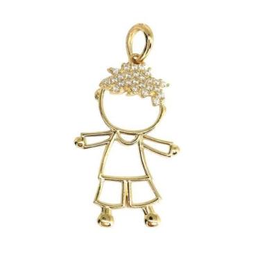 Imagem de Pingente de ouro 18k Filho com Pedras - Elegancy Joias