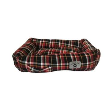 Imagem de Cama Cães e Gatos Xadrez Tamanho M - Valley Pet, Vermelho