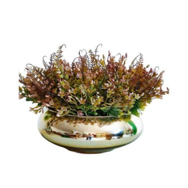 Imagem de Arranjo Buque de Folhagem Artificial no Vaso Dourado G Leo - La Caza S
