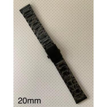 Imagem de 3 Pulseiras de Aço Preto Terminal Reto 20mm - Universal