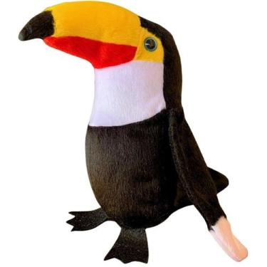Imagem de Tucano de Pelúcia Preto Safári 24 cm Antialérgico - Mirante Brasil