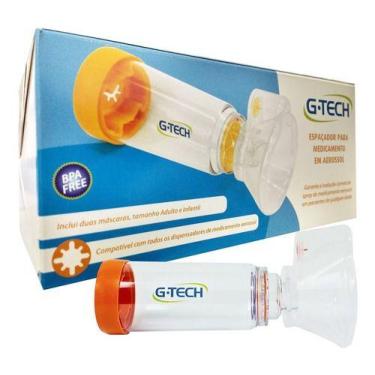 Imagem de Espaçador P/ Medicam Aerossol Adulto E Infantil G-tech Clear - Gtech
