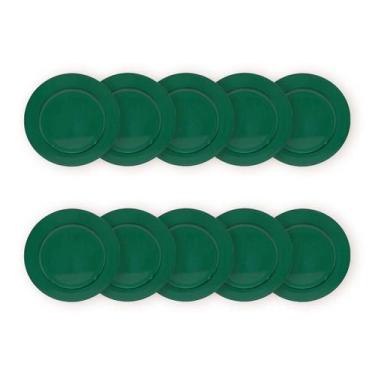 Imagem de Kit 10 Un Sousplat Redondo Verde Polipropileno 33Cm Rafimex