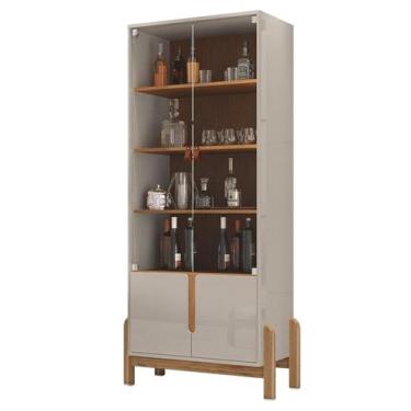 Imagem de Cristaleira 4 Portas Para Sala De Estar 50519 Off White Cedro DCASA - 