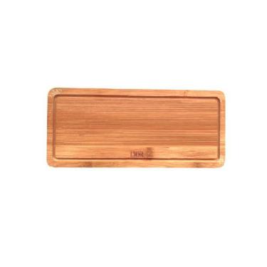 Imagem de 10 Bandejas Tábua Retangular em Bambu 20cm Café Decoração - Lyor