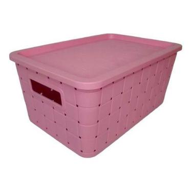 Imagem de Caixas Organizadoras Rattan 7litros Varias Cores - Plasnorthon, Rosa
