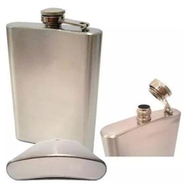 Imagem de Cantil Inox de Bolso Porta Bebidas Garrafa Whiskeira Militar 5oz 6oz 8