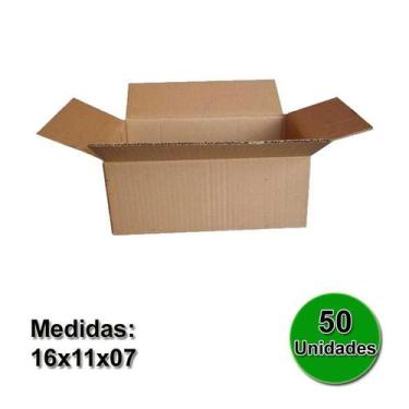 Imagem de Caixa papelão 16x11x07 Pack 50 Unidades Embalagem Correio Sedex PAC - 