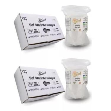 Imagem de Sal Sem Iodo Integral 100% Natural Ultrafino 1kg Com 2 Unid - Sea Salt