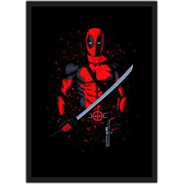 Imagem de Quadro Decorativo Deadpool Heróis Geek Decorações Com Moldura G05 - Vi