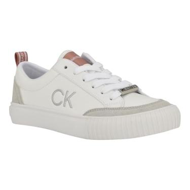 Imagem de Calvin Klein Tênis feminino Lariss, Branco/Cinza/Rosa 142, 35