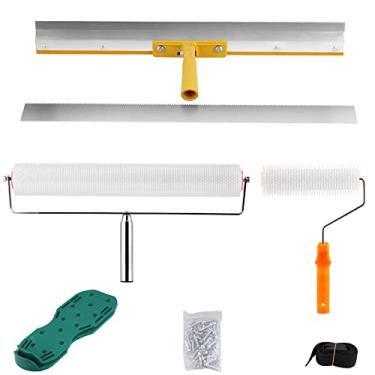 Imagem de Kit de ferramentas autonivelamento de cimento epóxi rolo de pintura de piso ferramentas de construção de piso sapatos de ponta rolo remove bolhas (13 mm)