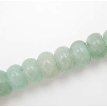 Imagem de Malahill Contas de pedra preciosa para fazer joias, contas de pedra natural para colares, pulseiras, 5 fios, contas de aventurina verdes arredondadas, 5 x 8 mm