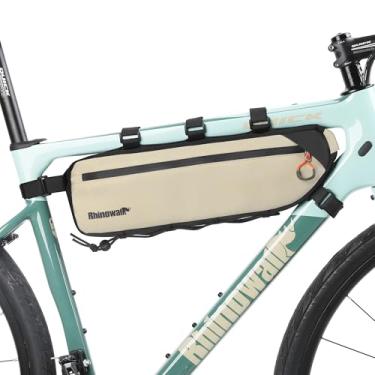 Imagem de Rhinowalk Bolsa de Quadro de Bicicleta, Triangular à Prova d'Água, 2.7L, Bege, Montagem do Quadro, Compatible com Bicicleta