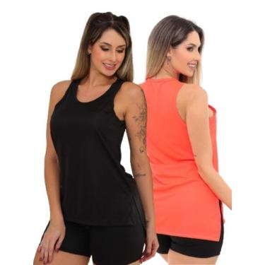 Imagem de Kit 2 Peças - Camiseta Regata Feminina Tapa Bumbum Mullet Academia Fit